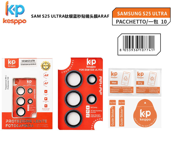 Protezione per lente fotocamera per Samsung Galaxy S25 Ultra – colore argento blu titanio