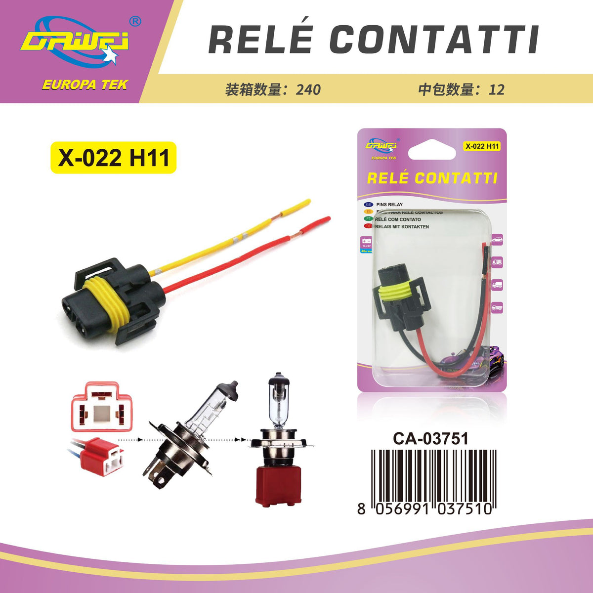 Portalampada per auto — H11