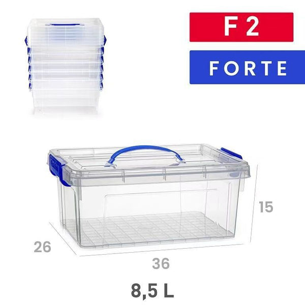 SCATOLA MULTIUSO FORTE F2 8.5LT TRAPARENTE PLASTICA 26X36X15CM