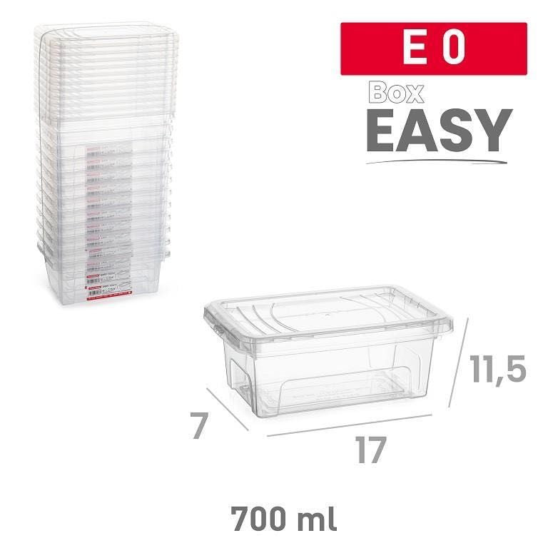 SCATOLA EASY 700ML E0 PLASTICA TRASPARENTE 11.5X17X7CM
