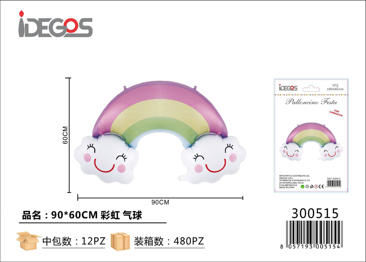 Palloncino foil Arcobaleno, 90 x 60 cm