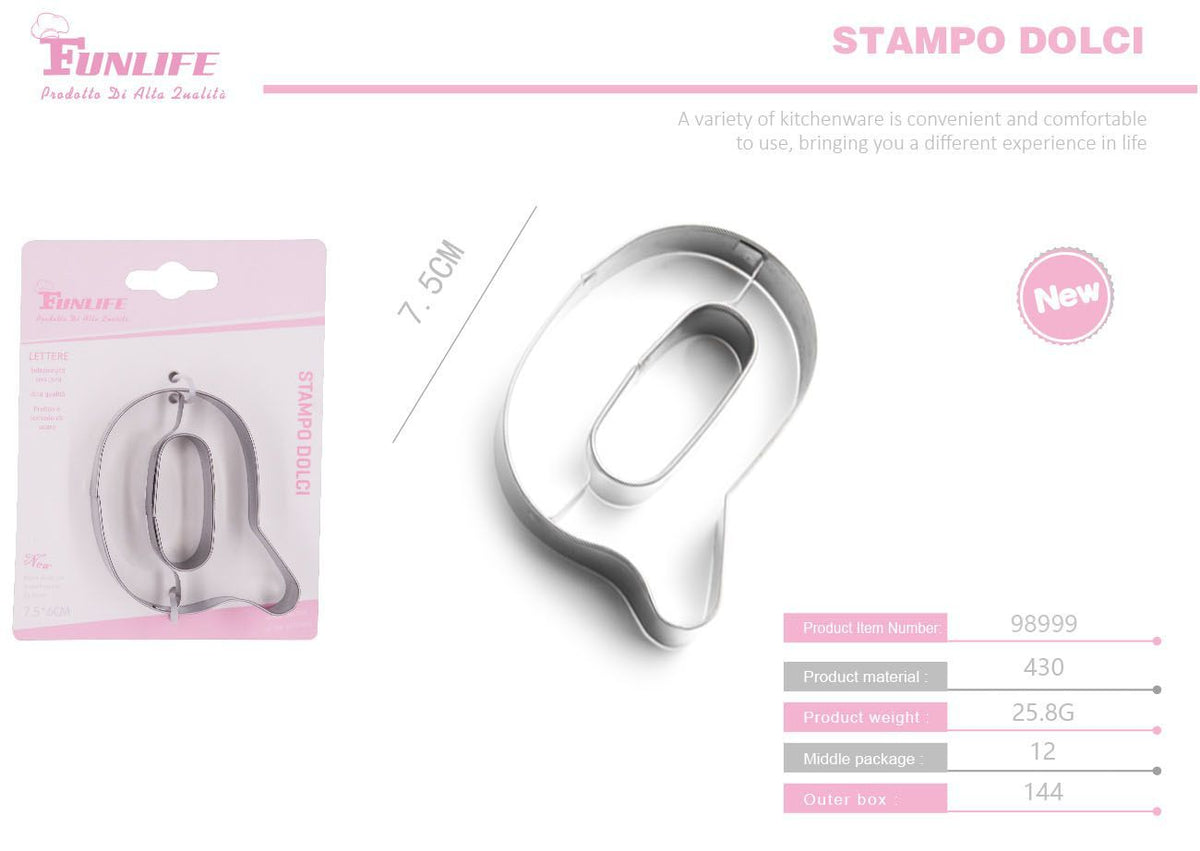 Stampo per biscotti a forma di lettera Q