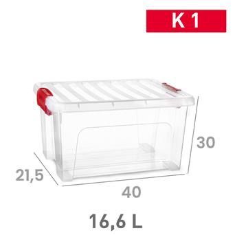 SCATOLA MULTIUSO KLIP N1 K2 PLASTICA 16.6LT 30X40X21.5CM