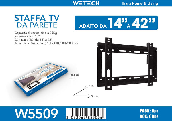 Staffa tv 14-42 portata 25kg