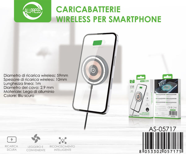 Caricabatterie wireless magnetico — 15 W