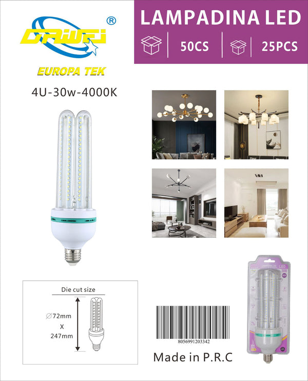 Lampadina LED a forma di U — 30 W, E27