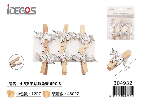 Set di 6 mollettine decorative