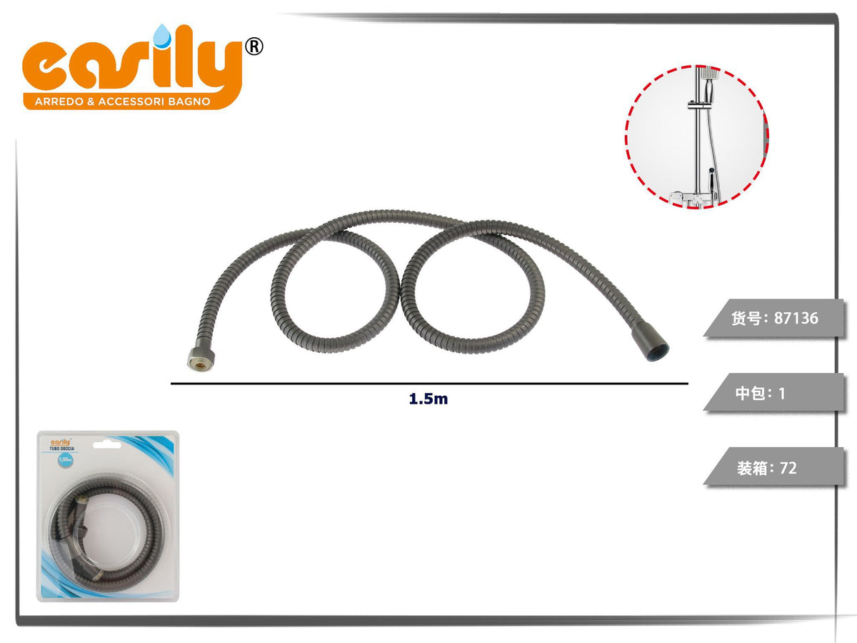 Flessibile doccia con rivestimento intrecciato da 1,5 m