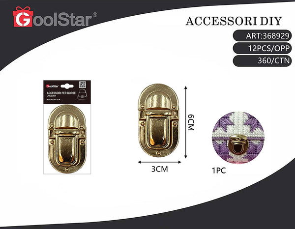 Chiusura GoolStar A061 per borse 6 x 3 cm, 1 pezzo