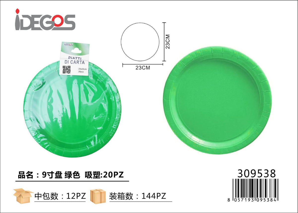 Piatti di carta verde