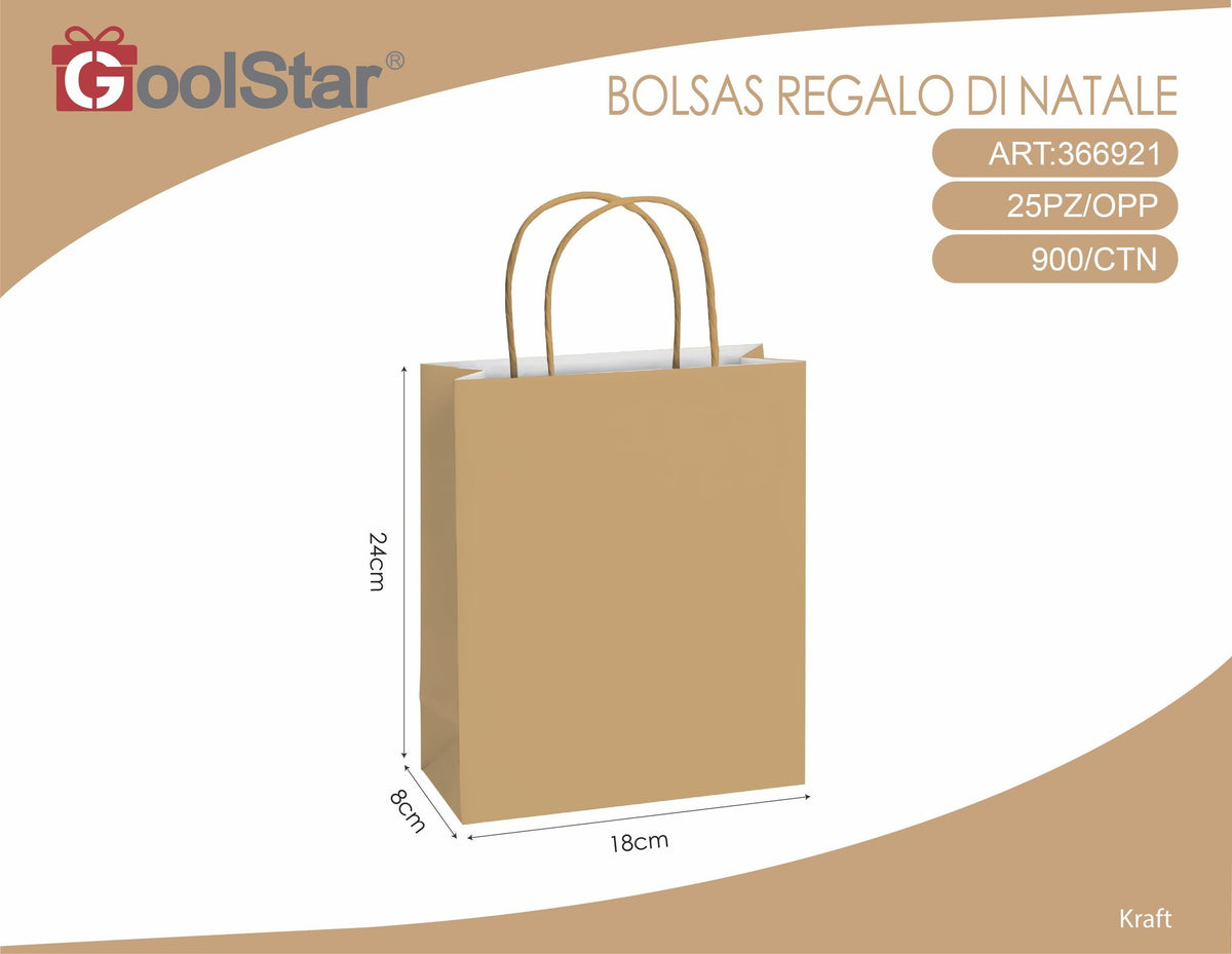 Sacchetto regalo in carta kraft, naturale