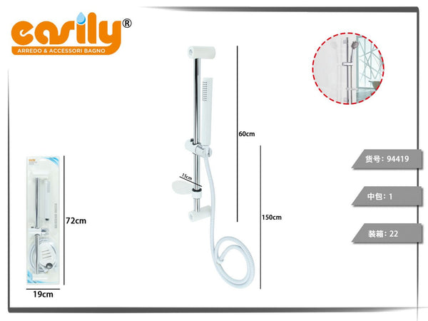 Set saliscendi doccia bianco 60 cm con flessibile 150 cm