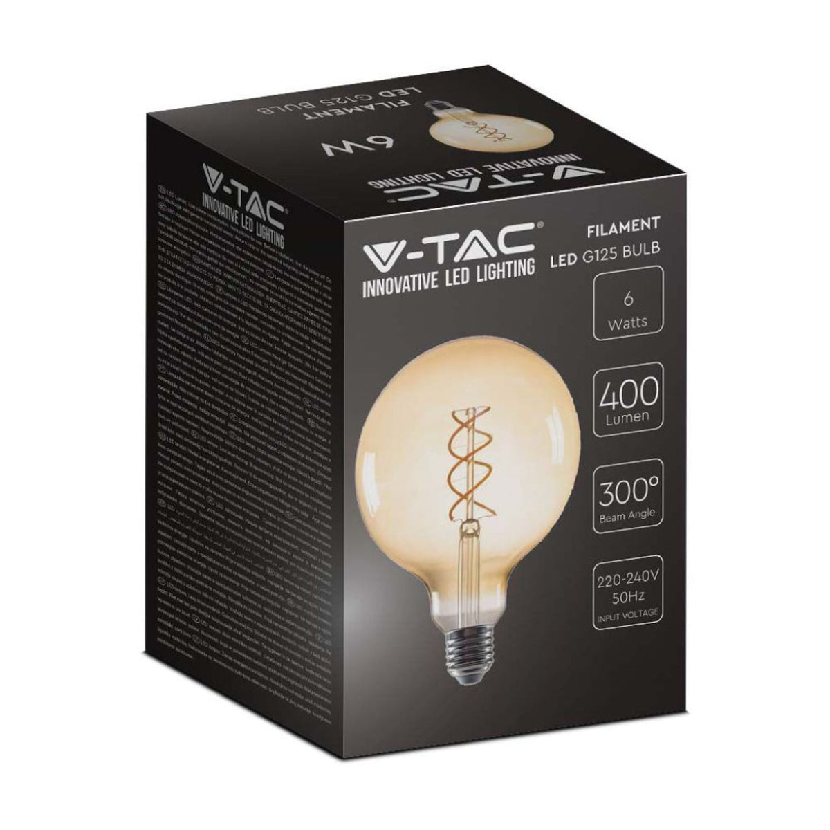 Lampadina LED V-TAC E27 G125 ambrata 6 W 1800 K