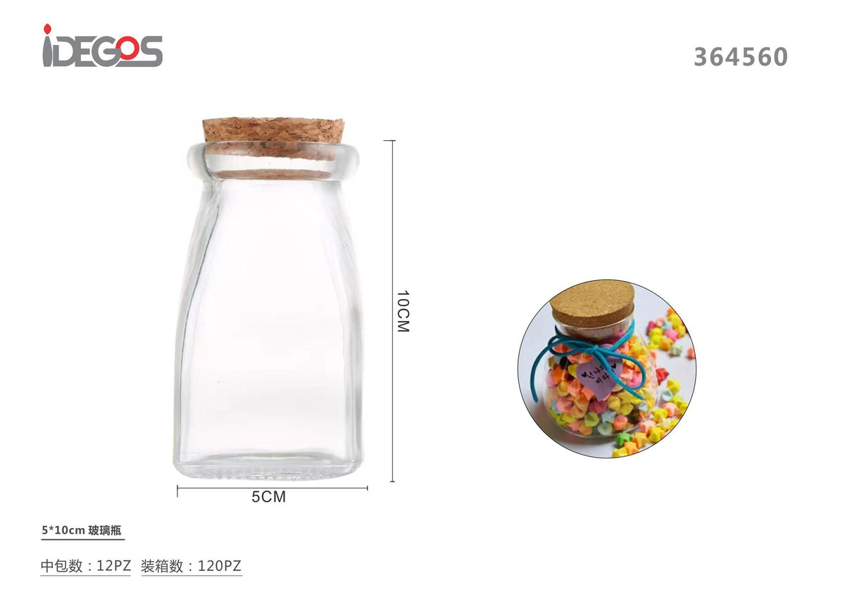 Bottiglia in vetro con tappo a inserto, 5 × 10 cm