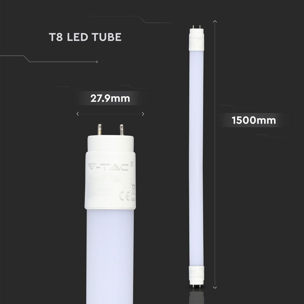 Tubo LED V-TAC T8 in nanoplastica 24 W 150 cm 4000 K