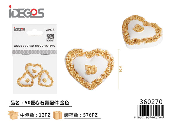 Decorazione Cuore in gesso con numero
