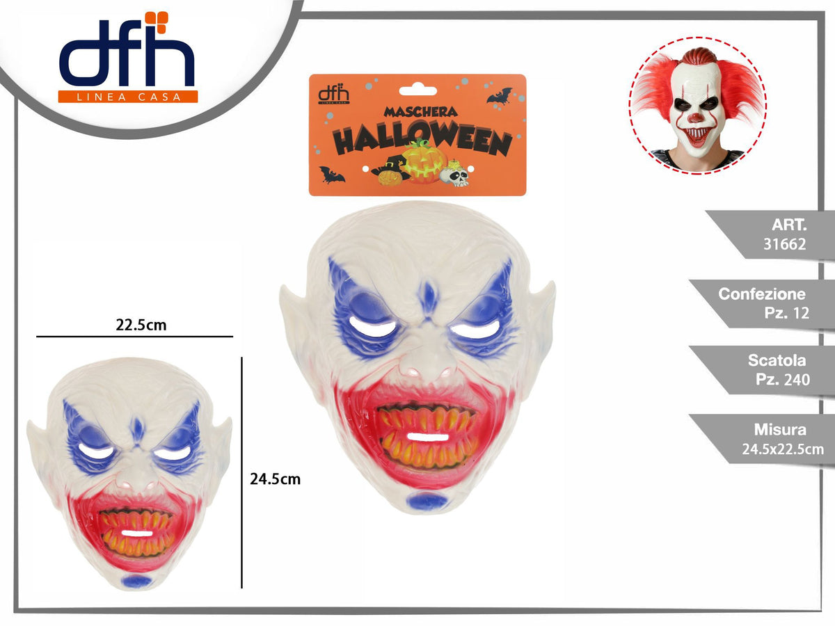 Maschere Halloween da clown in sette modelli