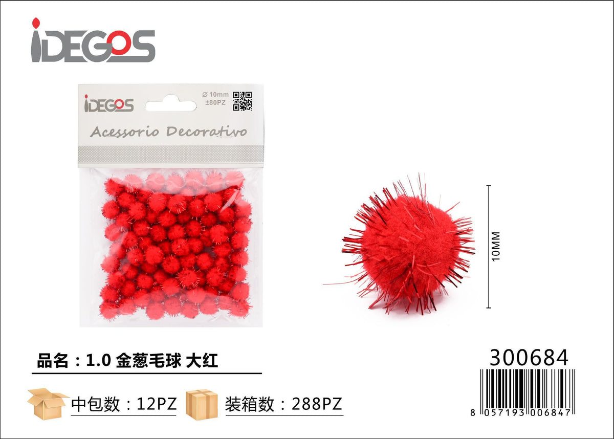 Pompon decorativi glitterati