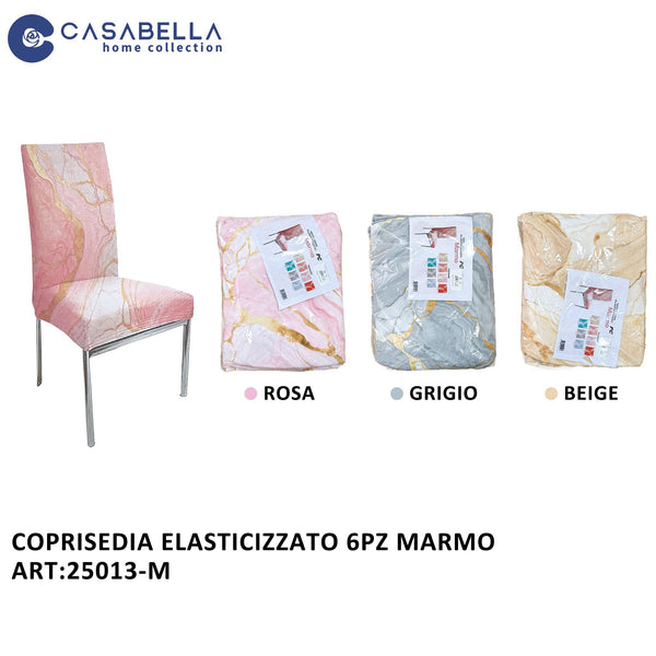 Coprisedia Elasticizzato 6P Marmo