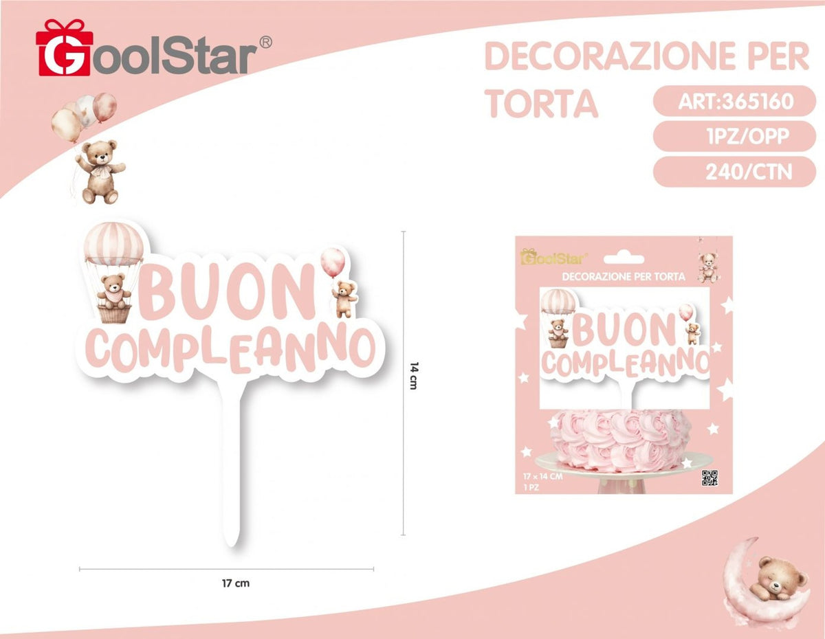 Decorazione per torta in acrilico
