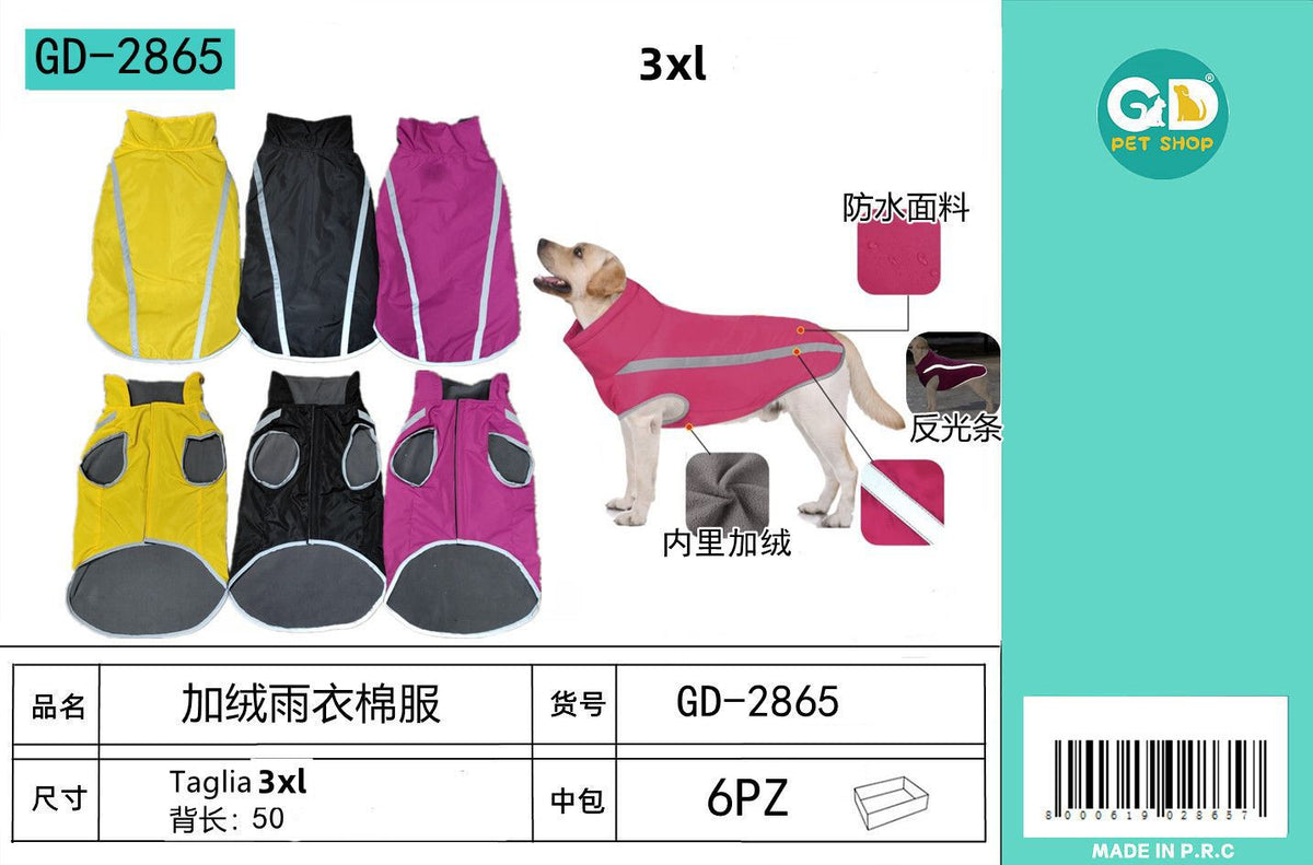 Impermeabile foderato per cani di taglia grande