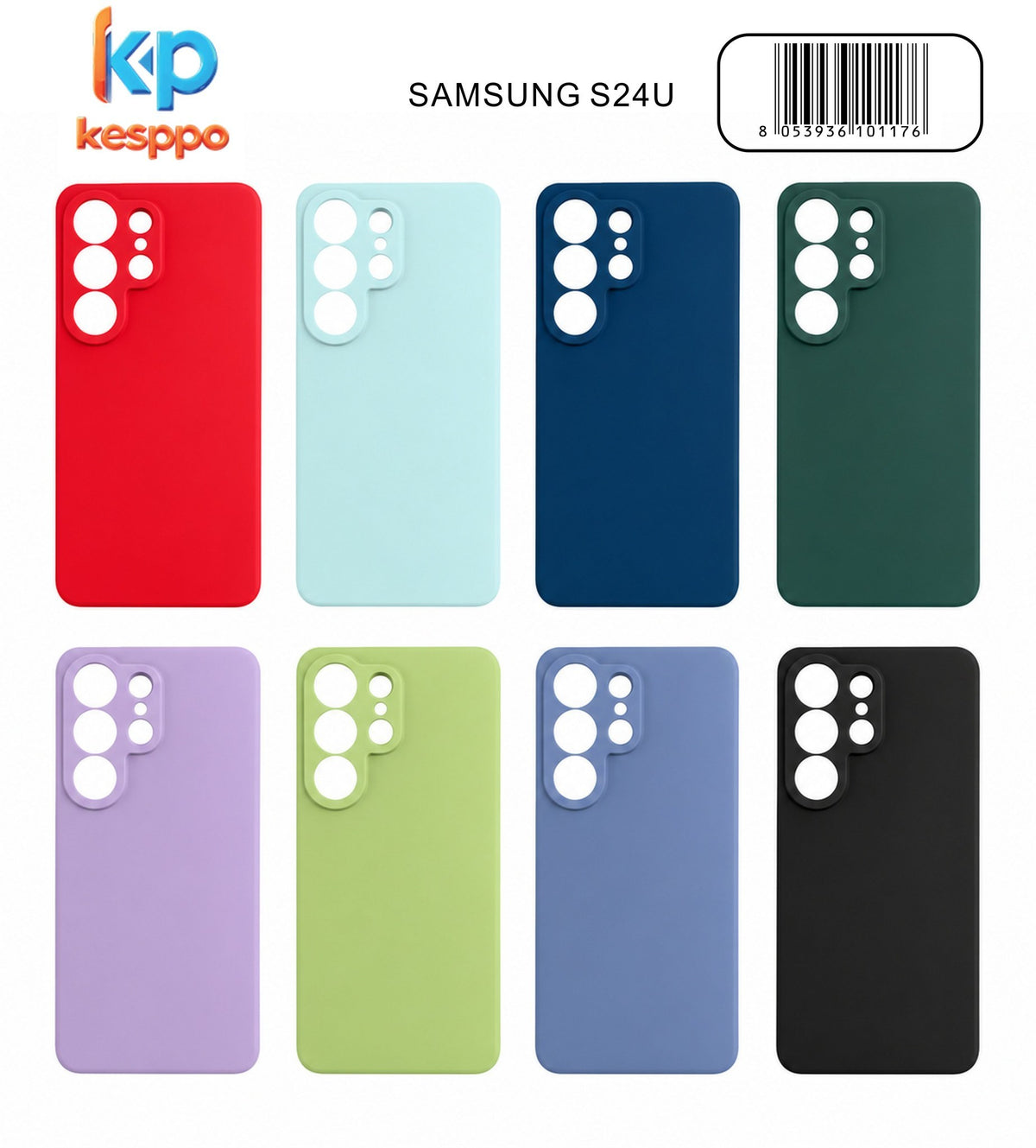 Custodia per Samsung Galaxy S24 Ultra – a tinta unita, in silicone, con aperture sagomate