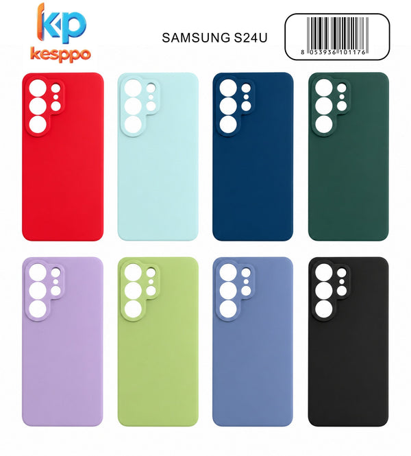 Custodia per Samsung Galaxy S24 Ultra – a tinta unita, in silicone, con aperture sagomate