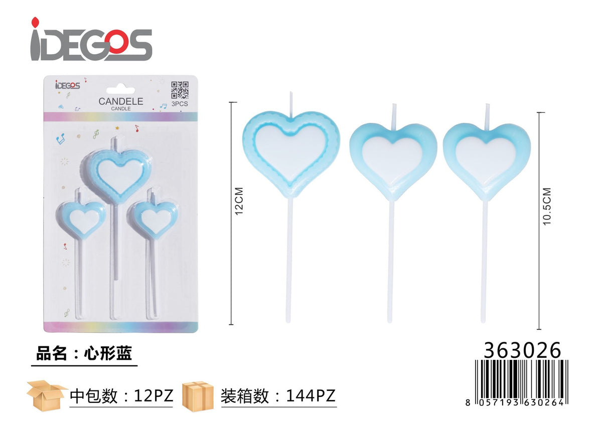 Candeline a cuore celeste
