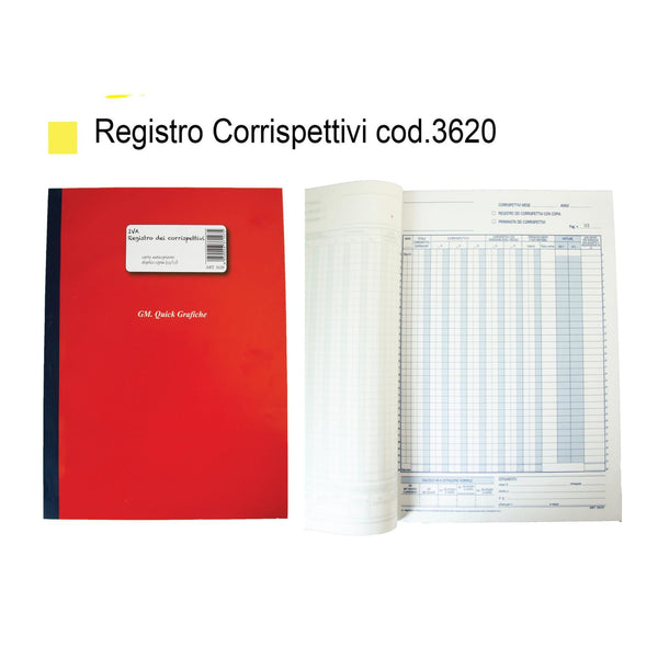 Carta o album da disegno – REGISTRO DEI CORRISPETTIVI