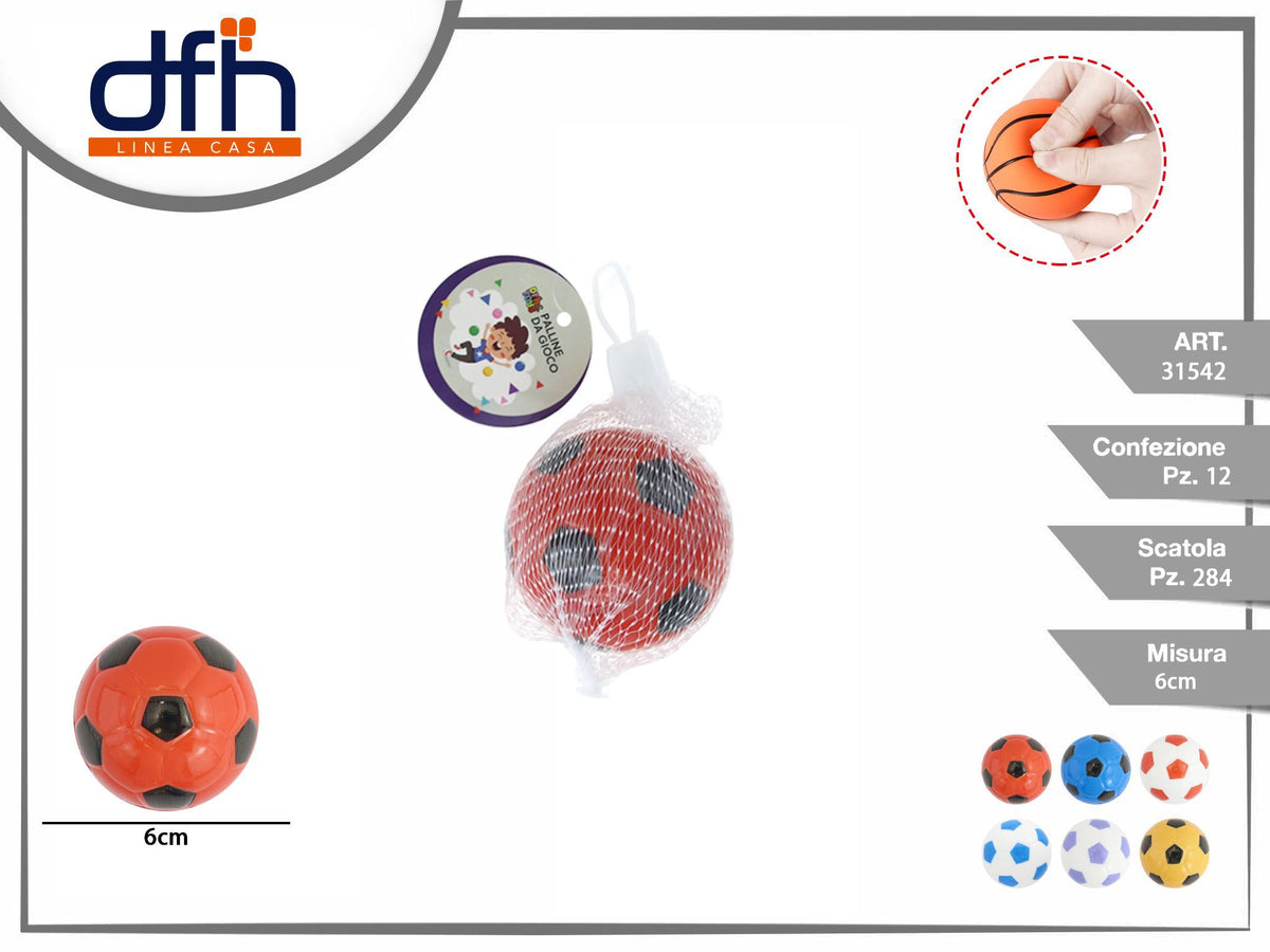 Pallina da gioco motivo calcio 6 cm