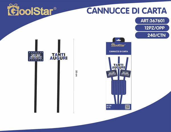 Cannucce di carta, calcio blu e nero