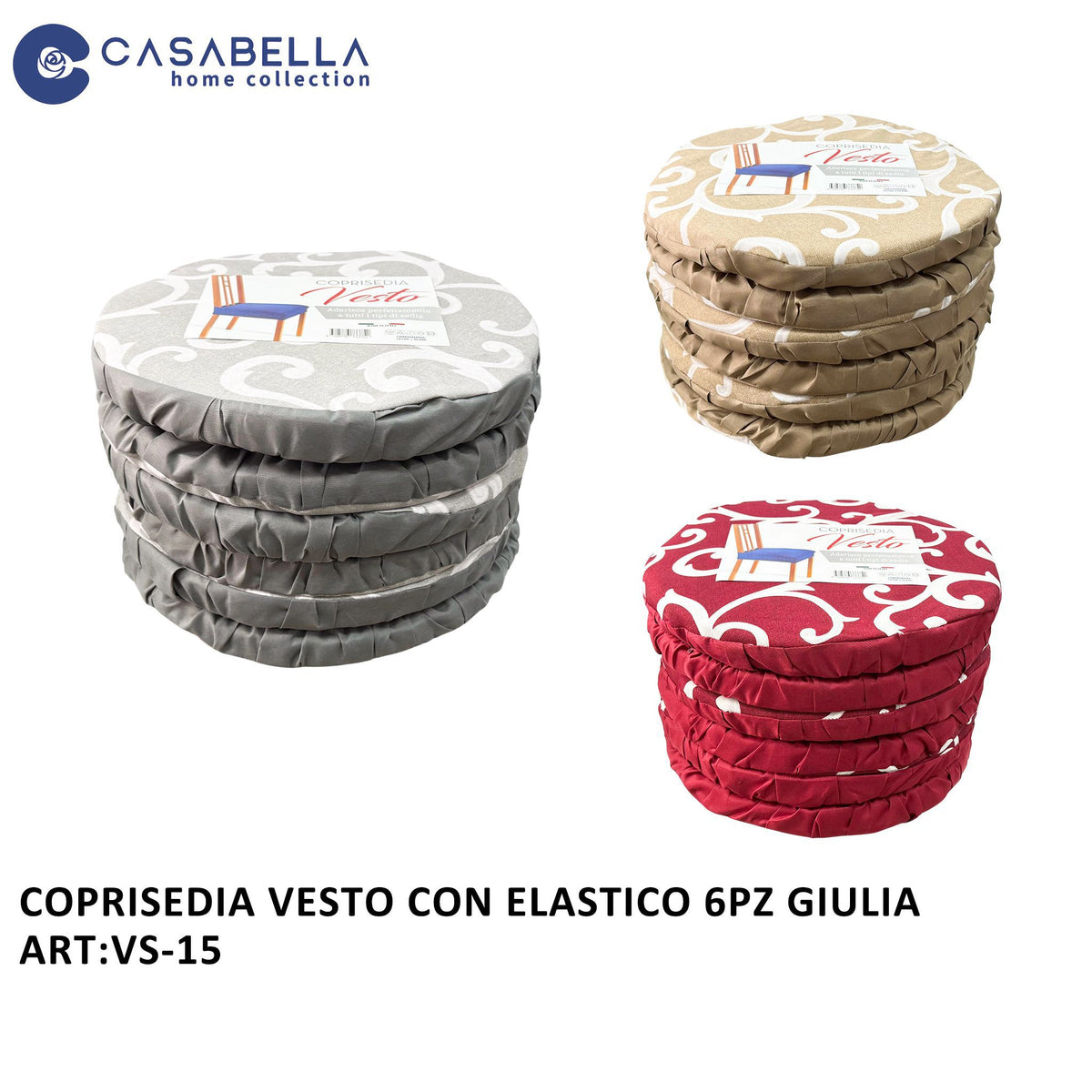 Coprisedia Vesto 6PZ Giulia Rotonda