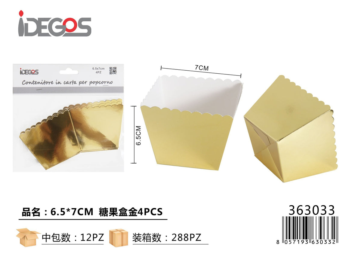 Contenitori in carta per feste, 6,5 x 7 cm, 4 pezzi