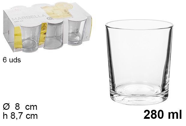 C.M PACK 6 BICCHIERI ACQUA VETRO 260ML