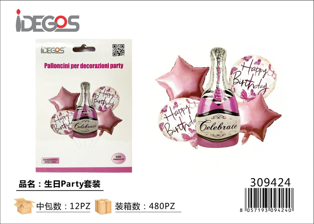 Set di palloncini per feste di compleanno, 5 pezzi