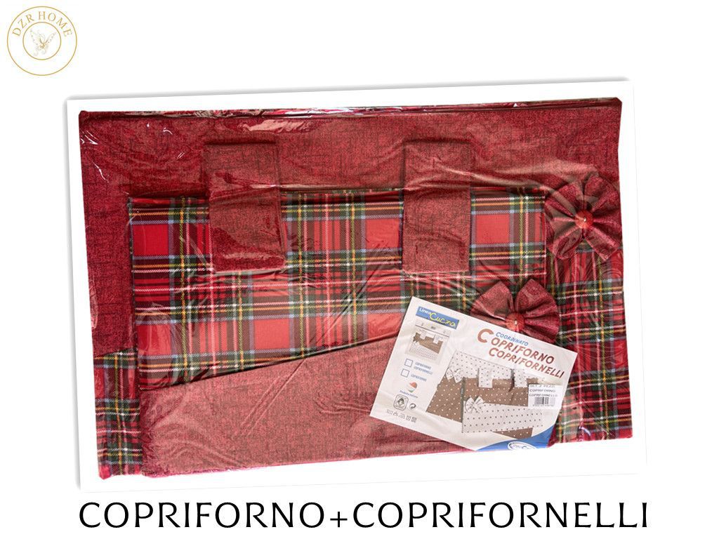COPRIFORNO+COPRIFORNELLI SCOZZESE NATALE