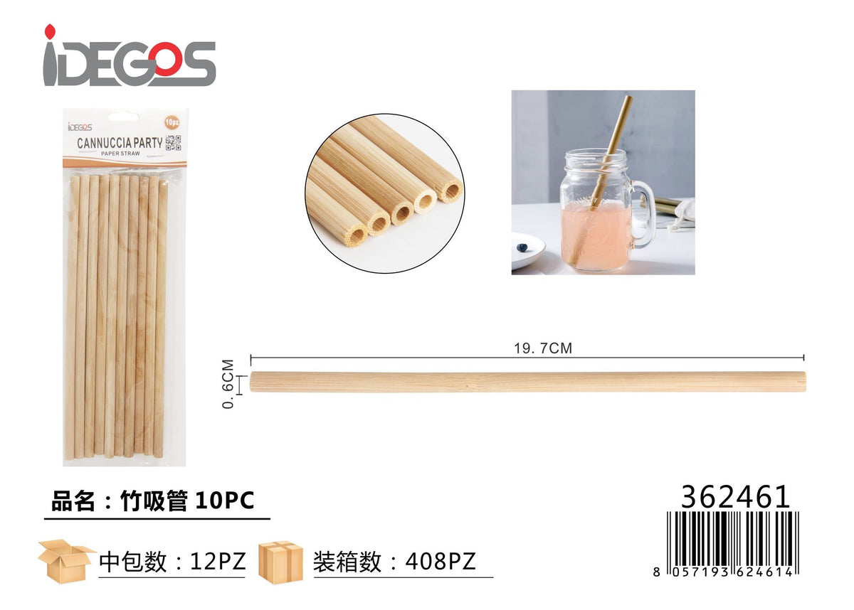 Cannucce in bambu 10 pezzi