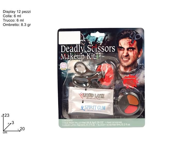 Kit trucco Halloween con forbici finte