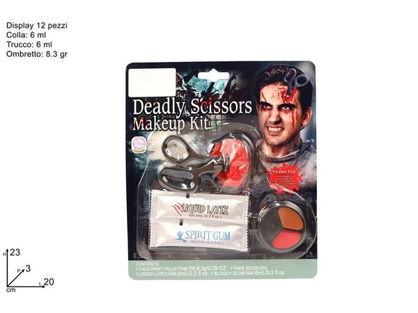 Kit trucco Halloween con forbici finte