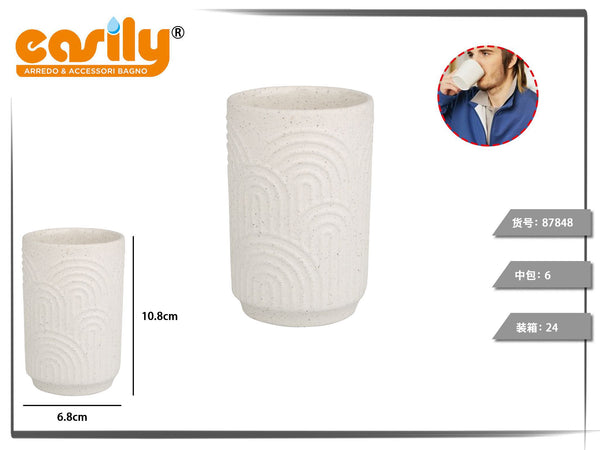 Bicchiere bagno con rilievi ad arco