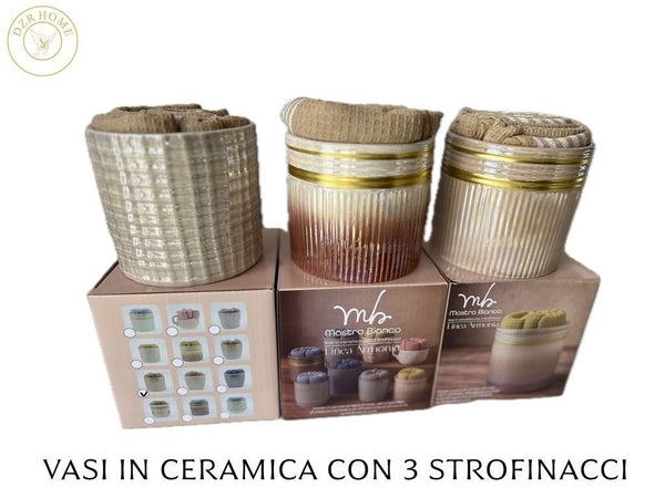 VASI IN CERAMICA CON STROFINACCI