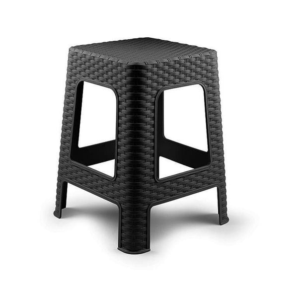 SGABELLO RATTAN GRANDE PLASTICA 36X36X45CM NERO