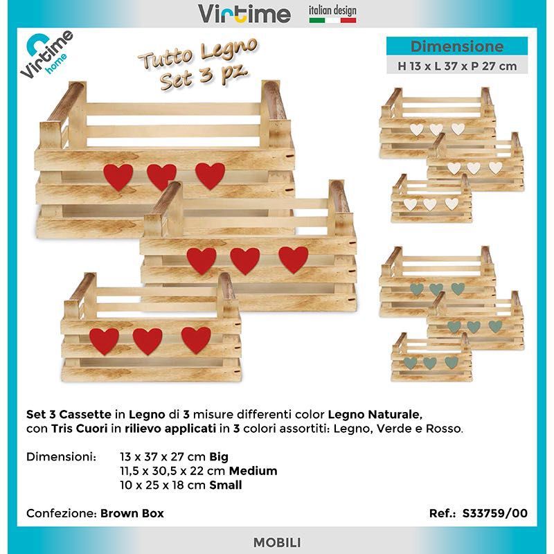 SS33759/00 VIRTIME CASSETTA LEGNO 3PZ
