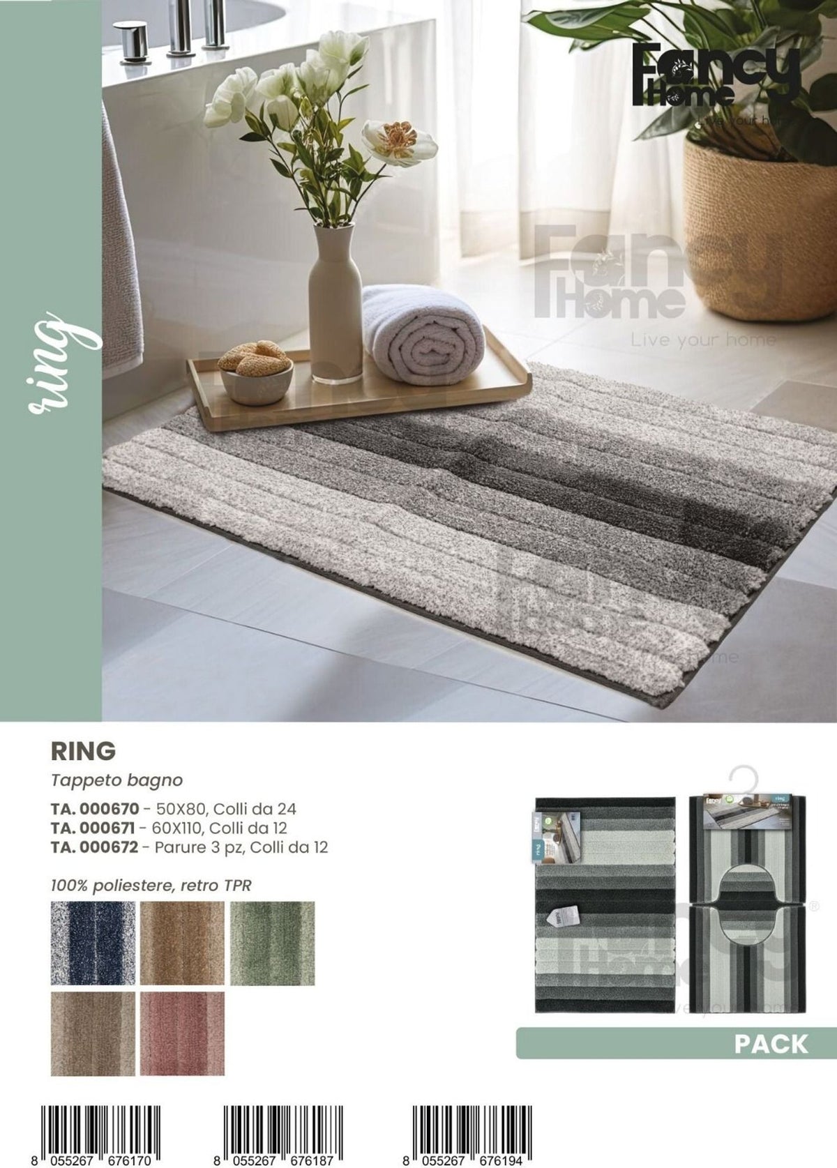 Tappeto Bagno 3PZ Ring