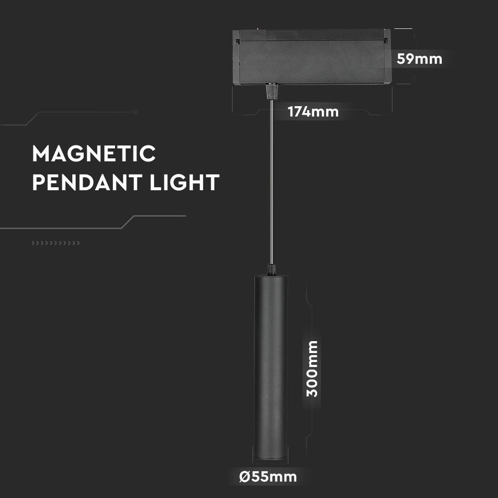 Lampada LED a sospensione magnetica 15 W 24 V 4000 K nera