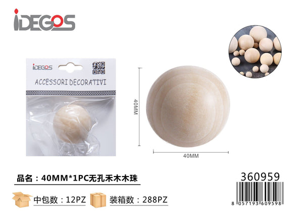 Sfera decorativa in legno senza foro
