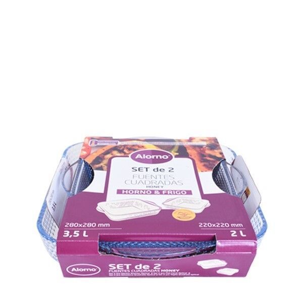 ALORNO SET 2 TEGLIA QUARATA HONEY 2+3.2L VETRO