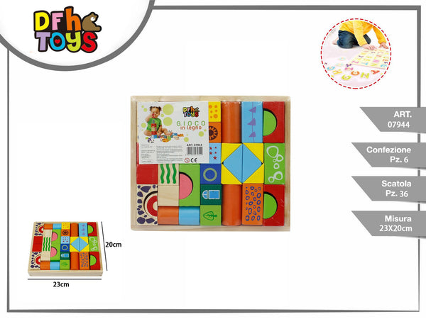Blocchi in legno decorati con vassoio, 23 × 20 cm