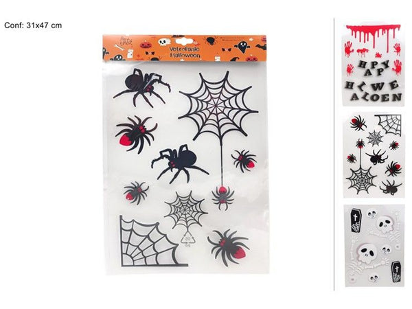Vetrofania Halloween con ragni, teschi o scritte