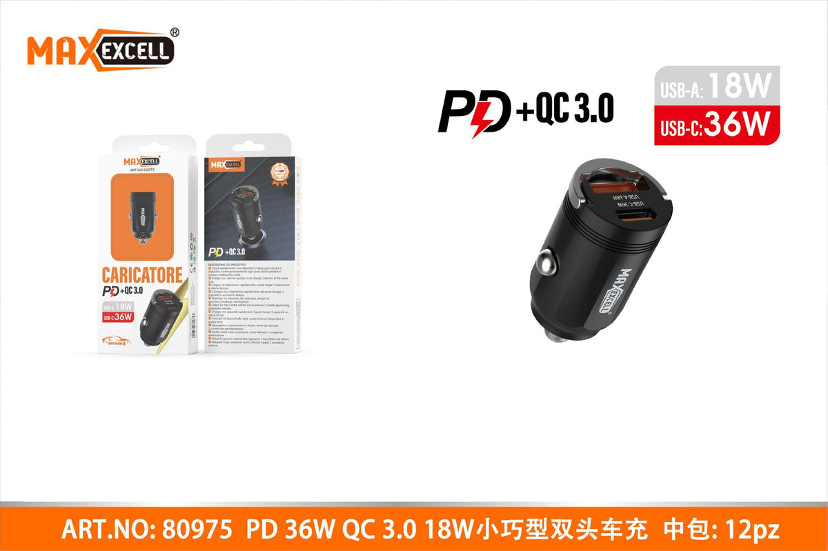 Caricatore Auto PD 36W QC 3.0 18W